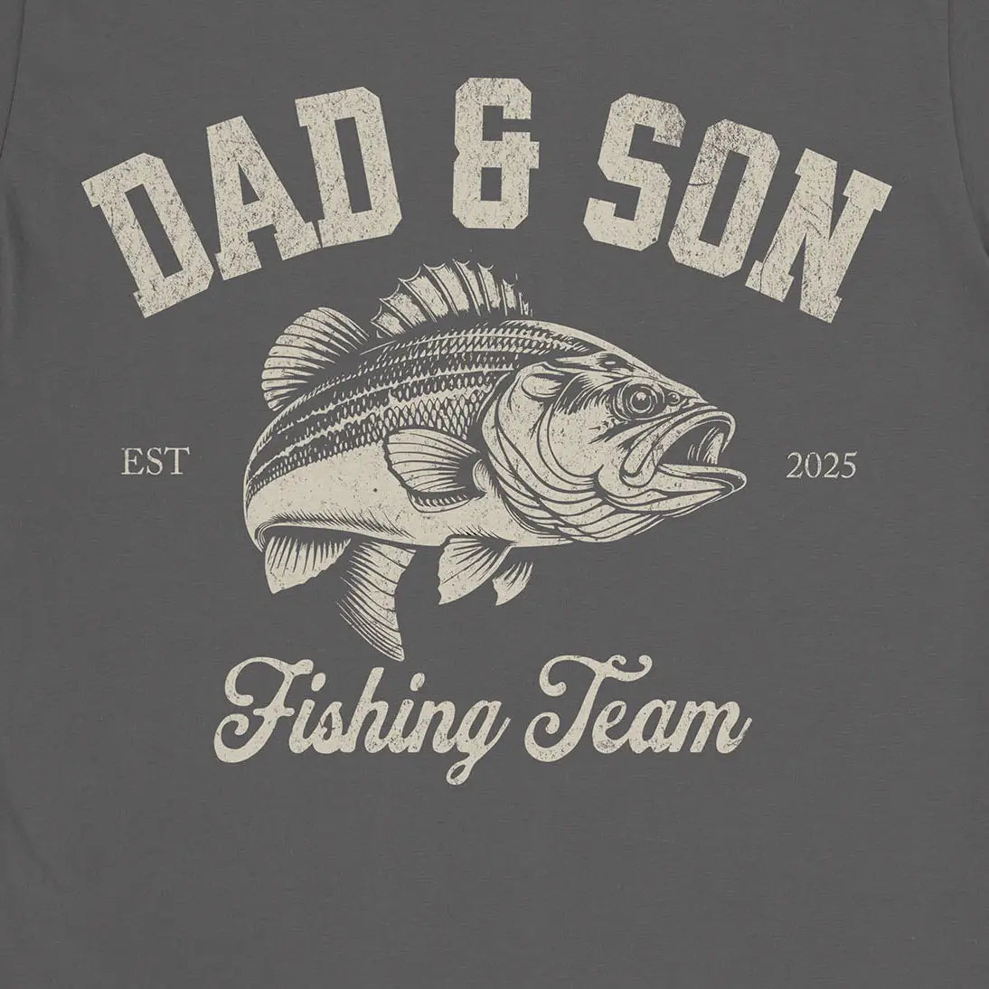 Dad & Son Fishing Team Tee Charcoal T-Shirt