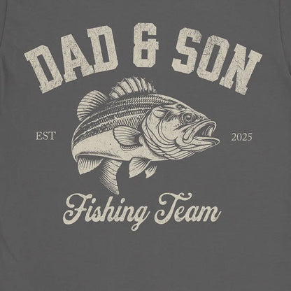 Dad & Son Fishing Team Tee Charcoal T-Shirt