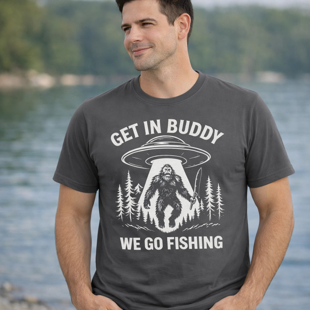 Charcoal, Get In Buddy, We Go Fishing Tee – fish-room