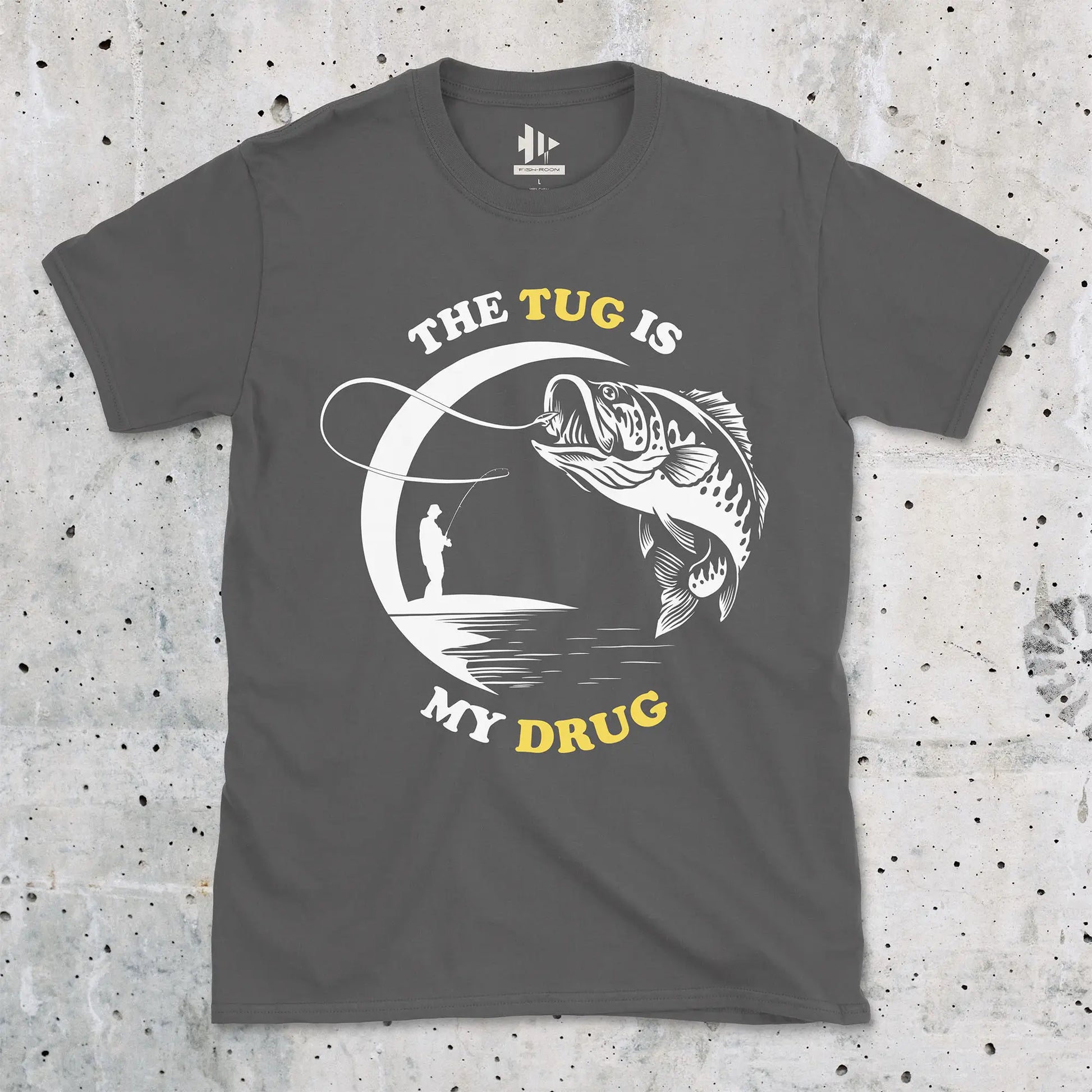 Charcoal, The Tug Is My Drug Tee – fish-room