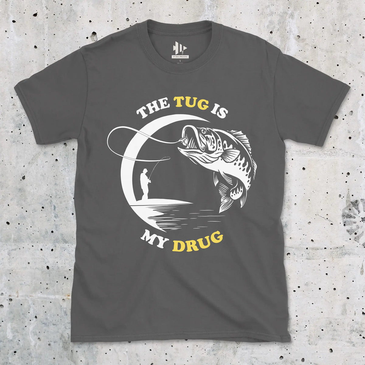 Charcoal, The Tug Is My Drug Tee – fish-room