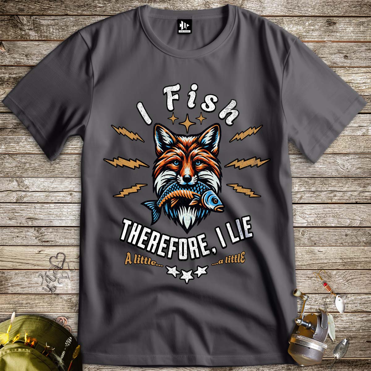 I Fish, Therefore I Lie... A Little Tee-funny fishing t shirt-FISH-ROOM LLC