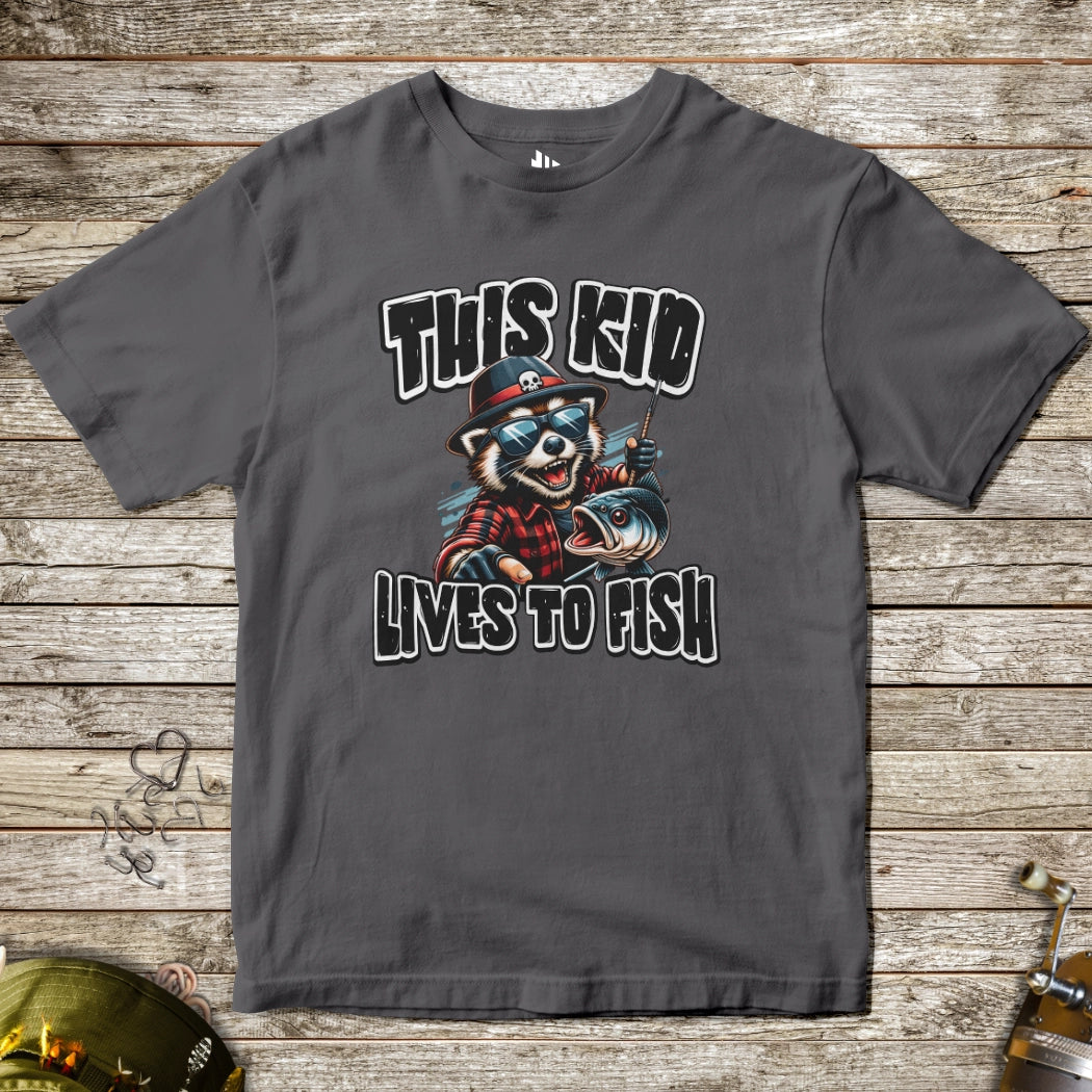 Charcoal, This Kid Loves to Fish Tee for Kids – fish-room
