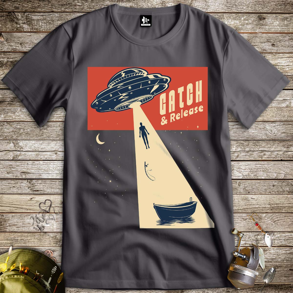 Catch & Release – UFO Edition Tee-funny fishing t shirt-FISH-ROOM LLC