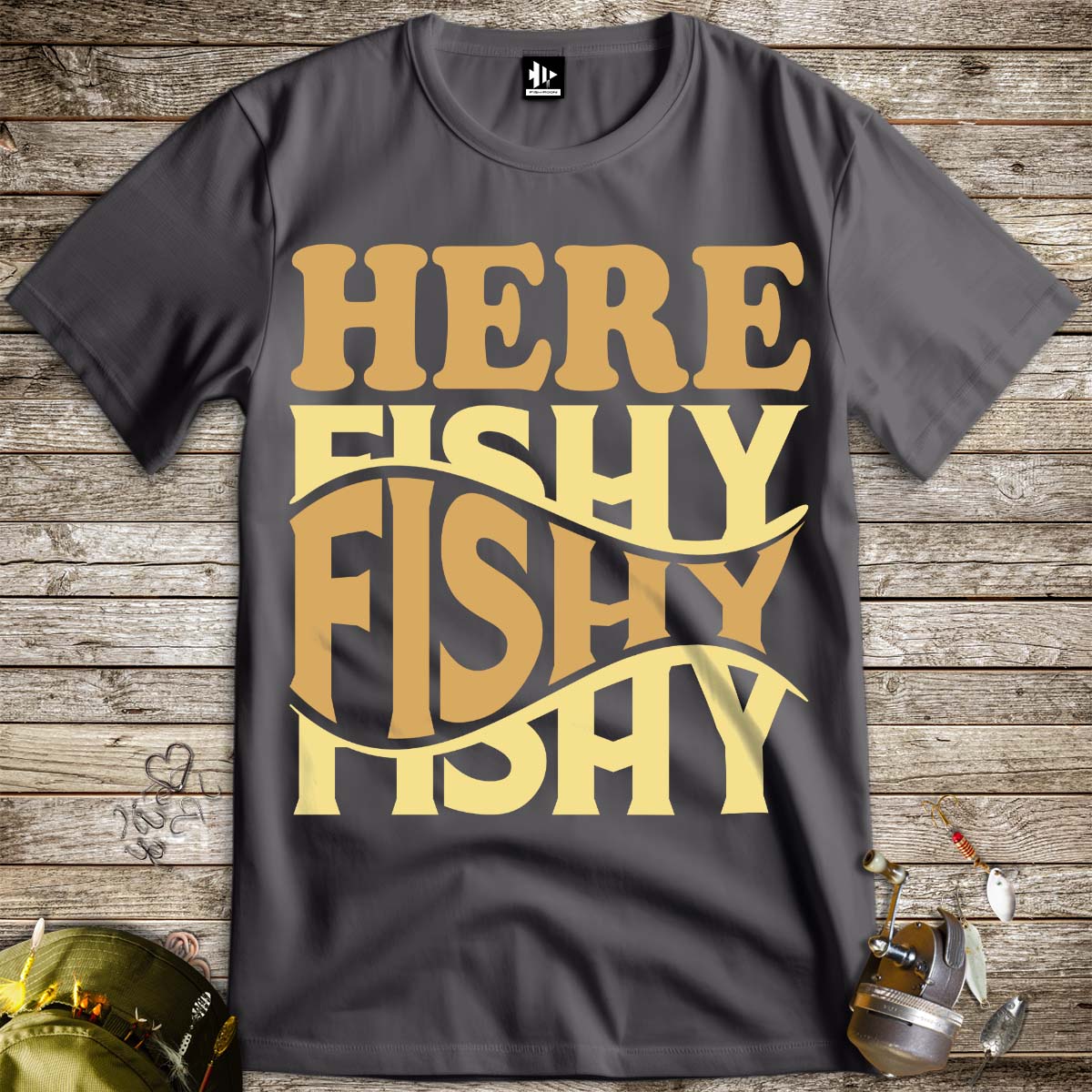 Here Fishy Fishy Tee-funny fishing t shirt-FISH-ROOM LLC