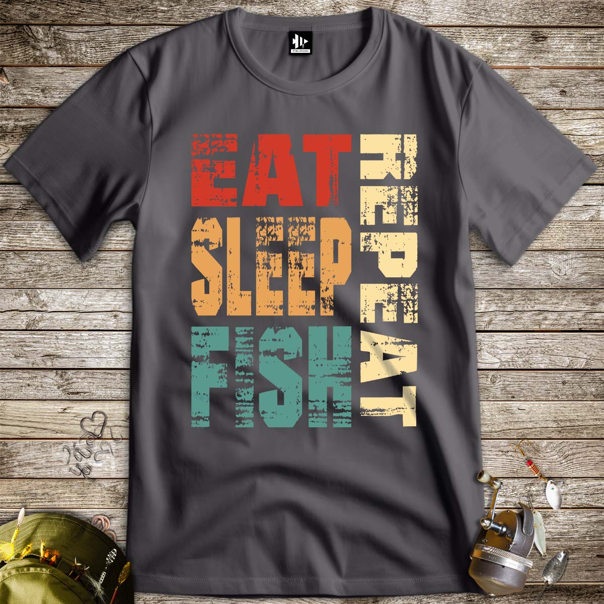 Eat Sleep Fish Repeat Tee-funny fishing t shirt-FISH-ROOM LLC