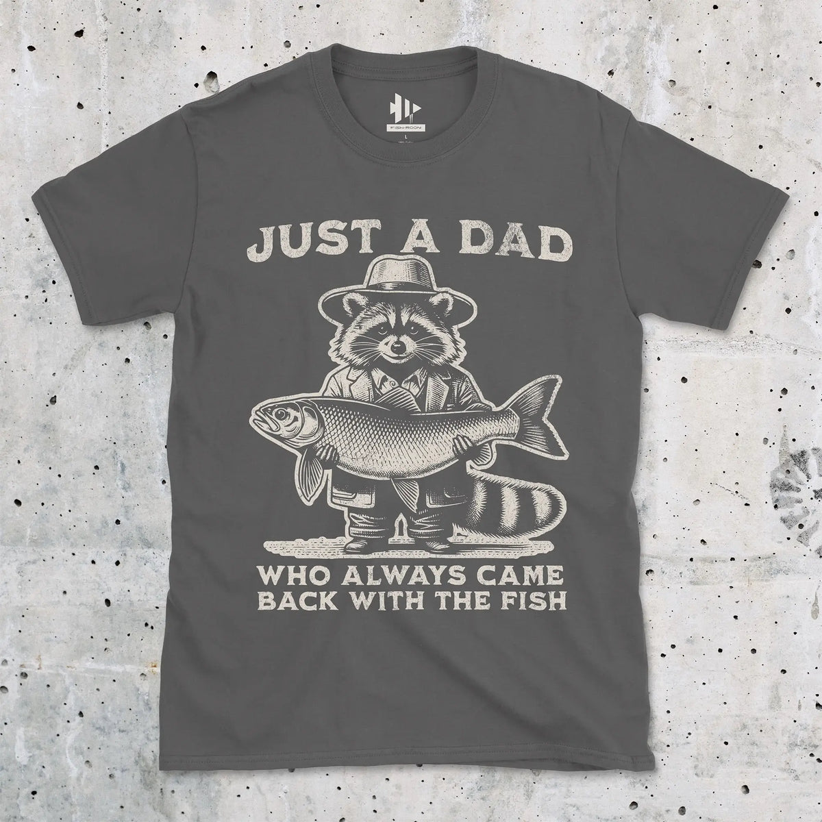 Charcoal, Just a Dad Who Always Came Back With a Fish Tee – fish-room