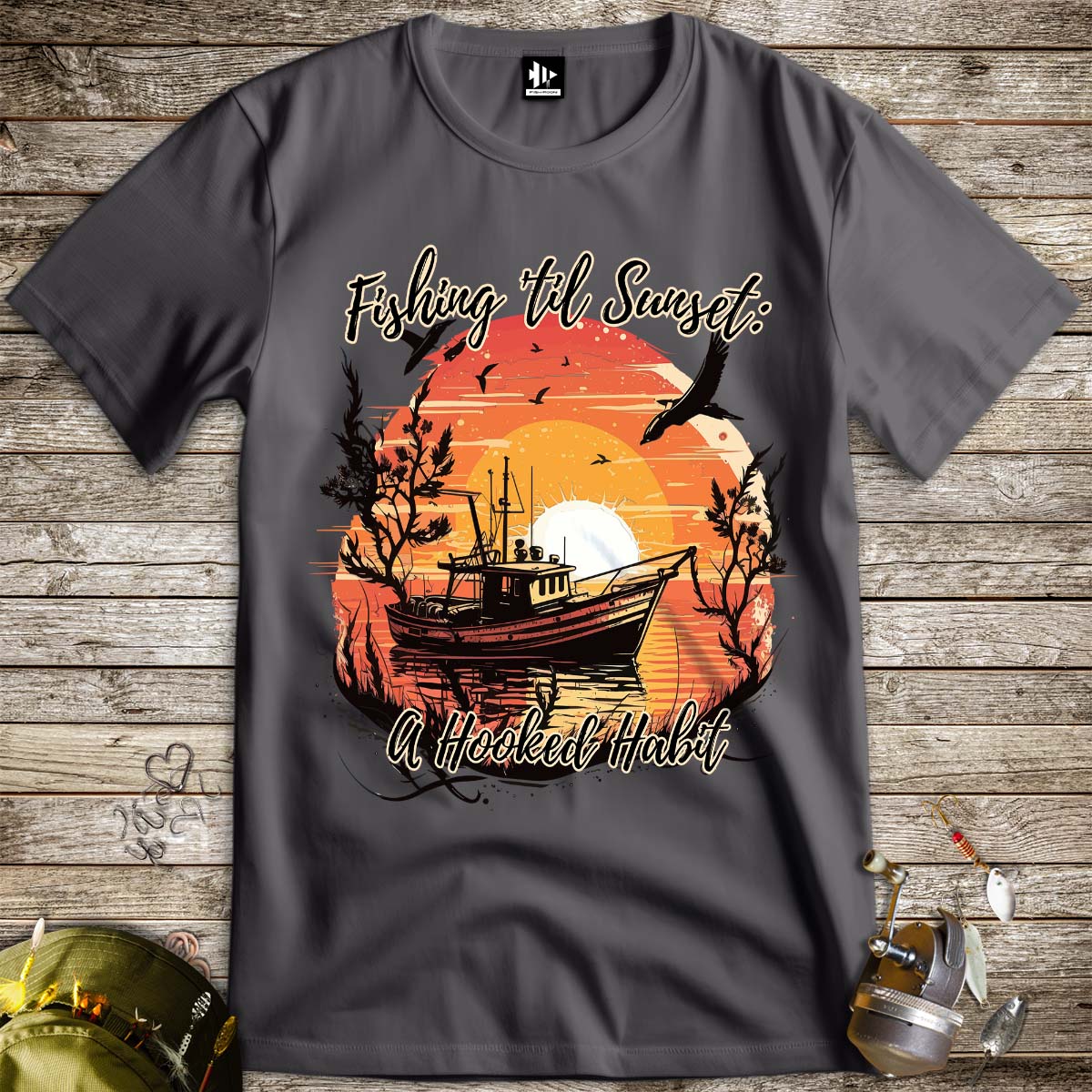 Fishing 'til Sunset Tee-funny fishing t shirt-FISH-ROOM LLC