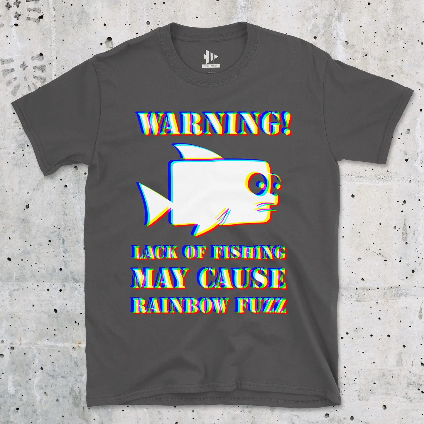 Charcoal, Lack of Fishing May Cause Rainbow Fuzz Tee – fish-room