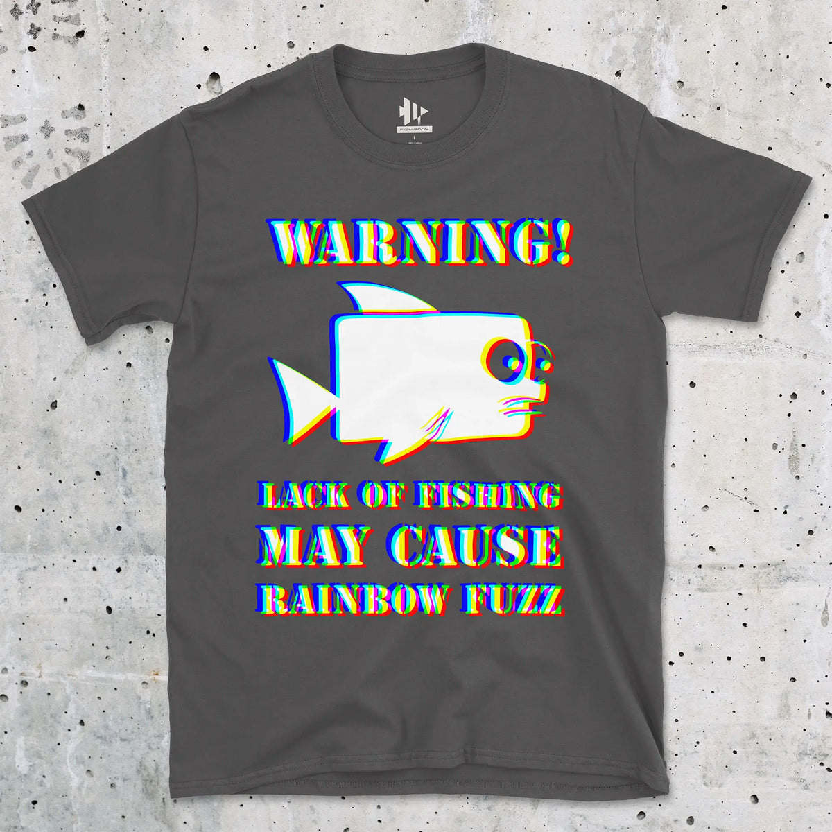 Charcoal, Lack of Fishing May Cause Rainbow Fuzz Tee – fish-room