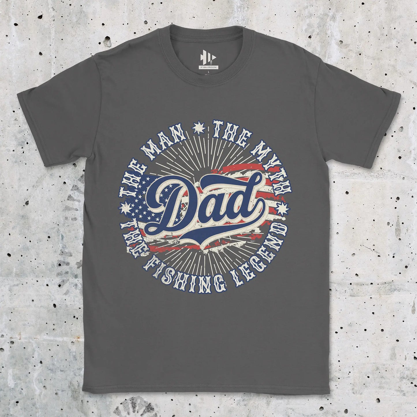 Charcoal, Legendary Dad Fishing Tee – fish-room