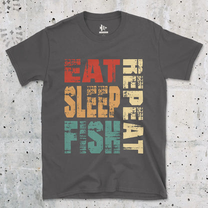 Charcoal, Eat Sleep Fish Repeat  Tee – fish-room