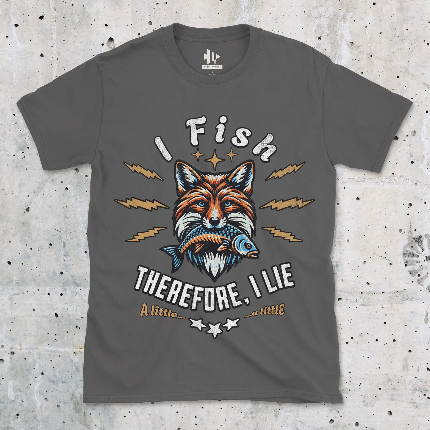 Charcoal, I Fish, Therefore I Lie... A Little Tee – fish-room