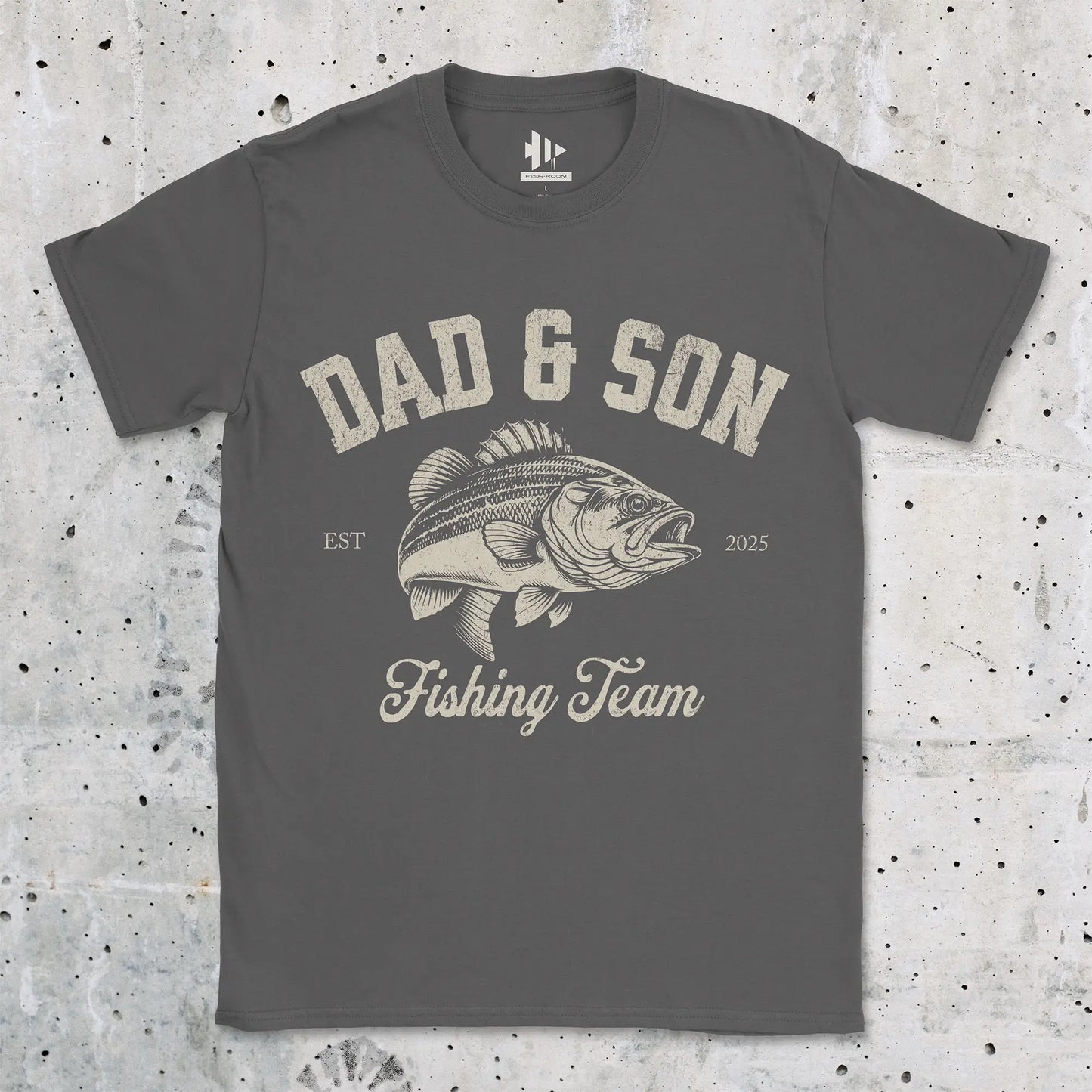 Dad & Son Fishing Team Tee Charcoal T-Shirt