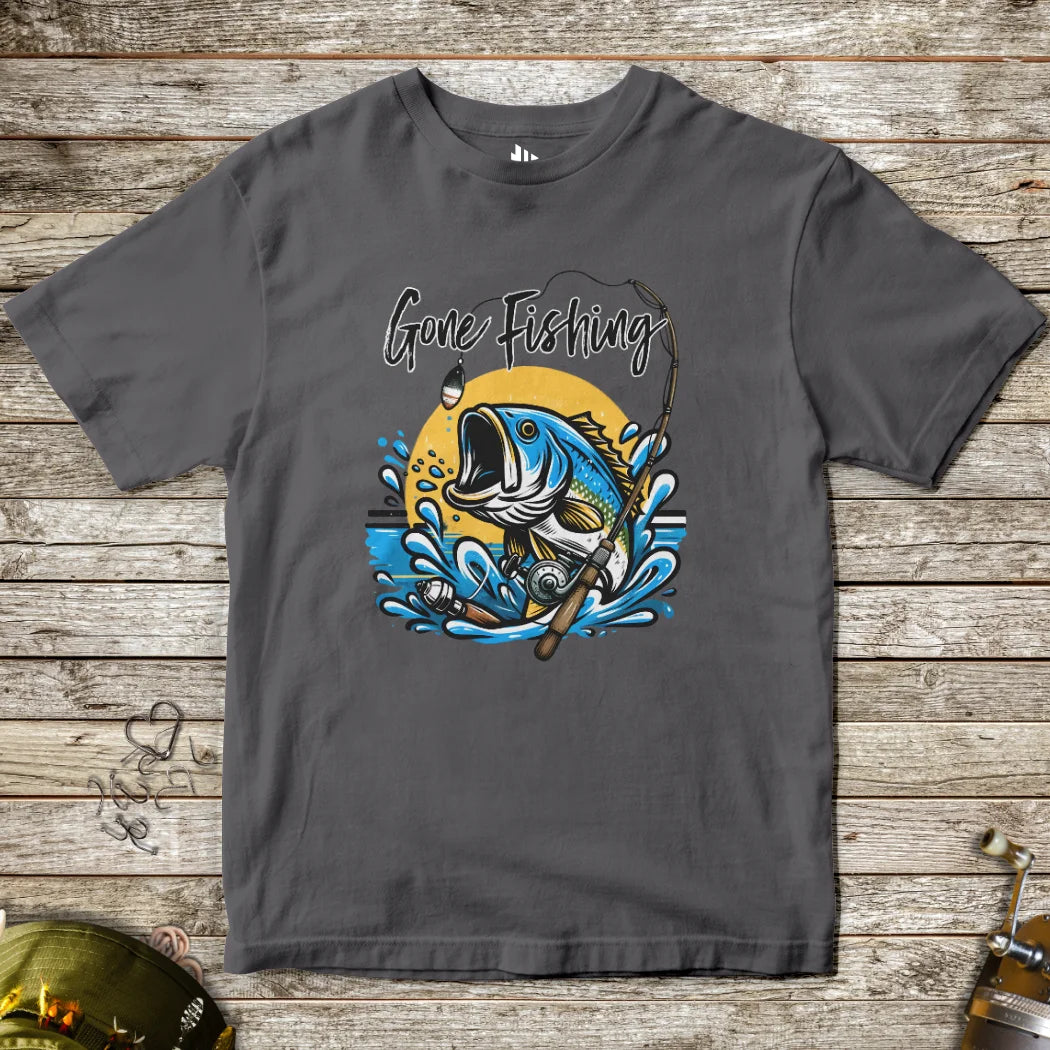 Charcoal, Gone Fishing Tee for Kids – fish-room