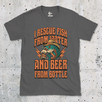 Beer & Bass – Classic Combo Tee Charcoal T-Shirt
