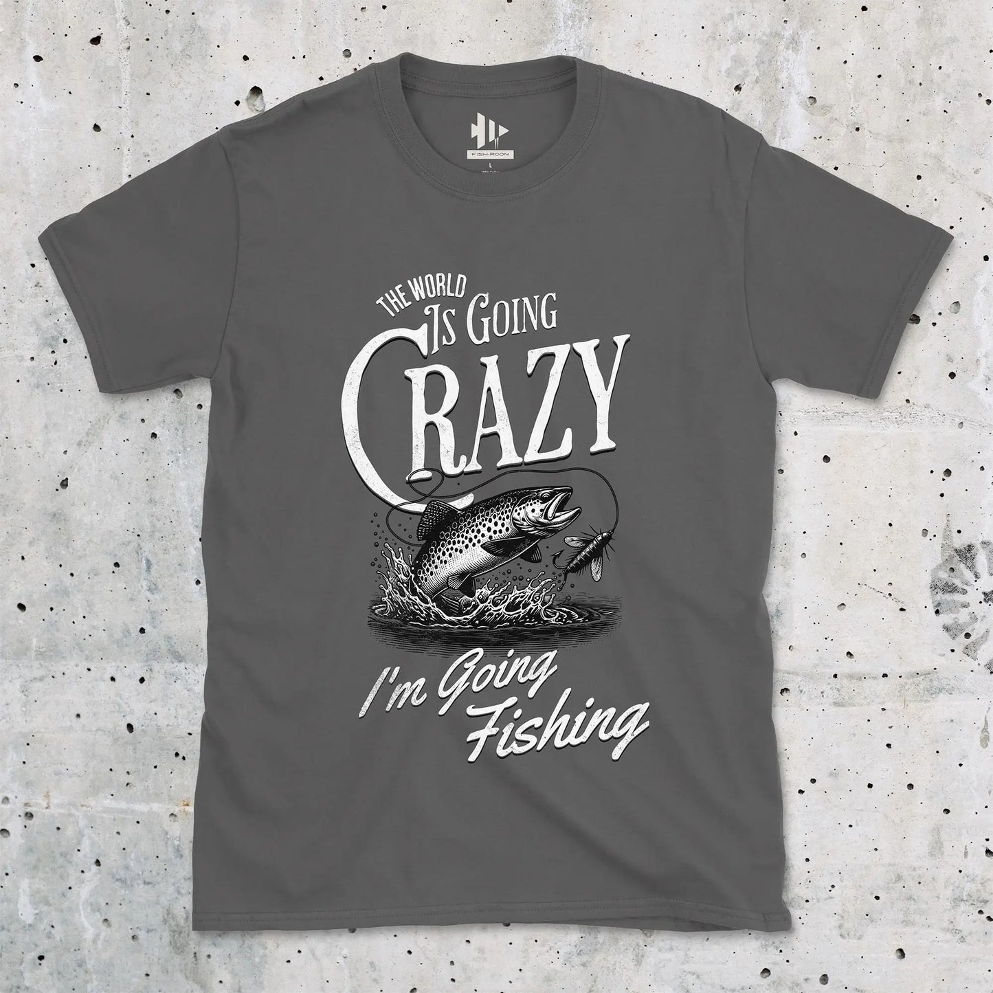 Charcoal, The World Is Going Crazy Tee – fish-room