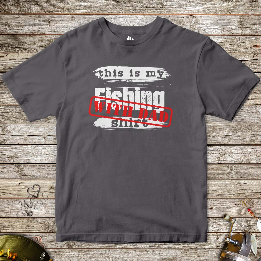 This is My Fishing With Dad Tee for Kids-funny fishing t shirt-FISH-ROOM LLC