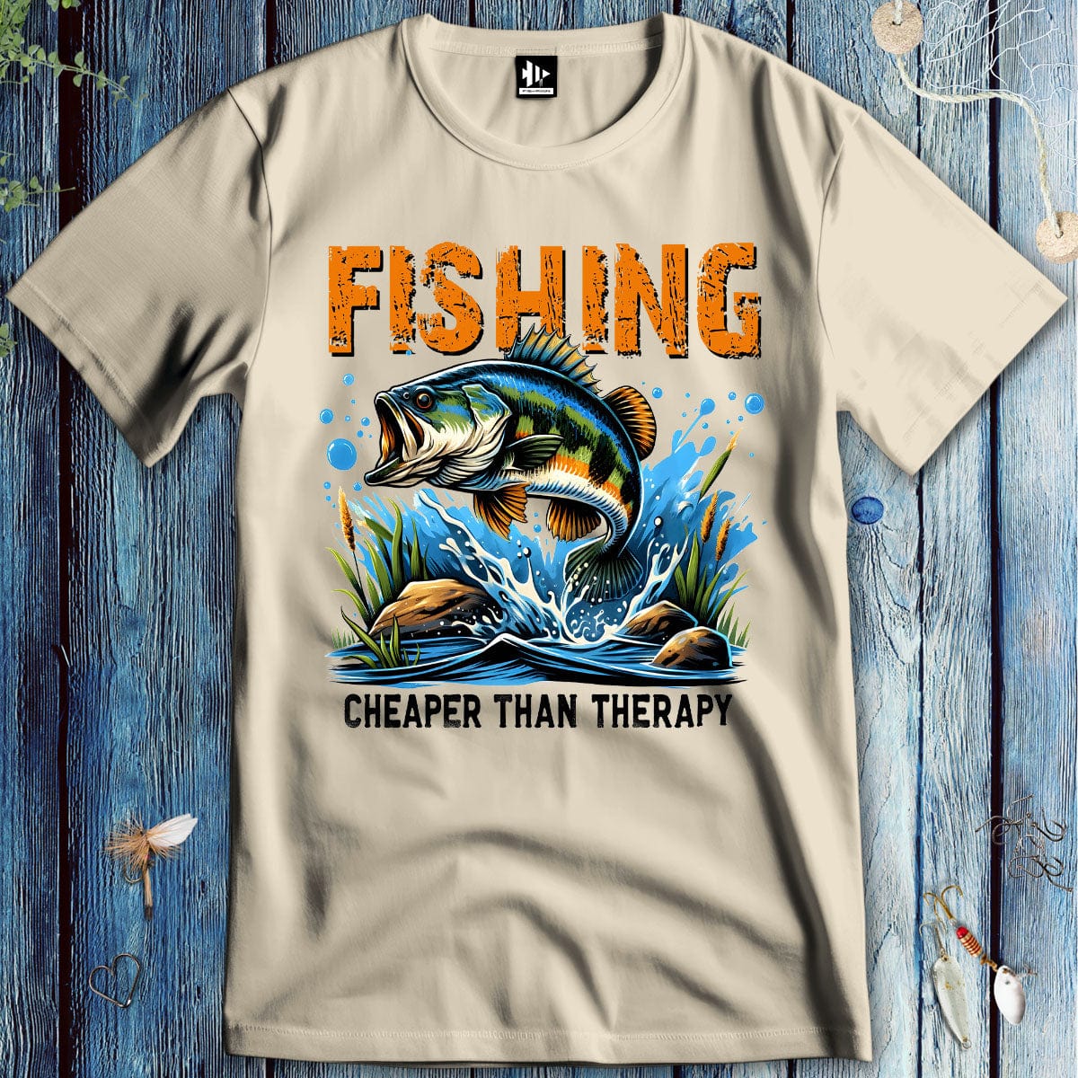 fish-room llc T-Shirt Sand / S Cheaper Than Therapy T-Shirt