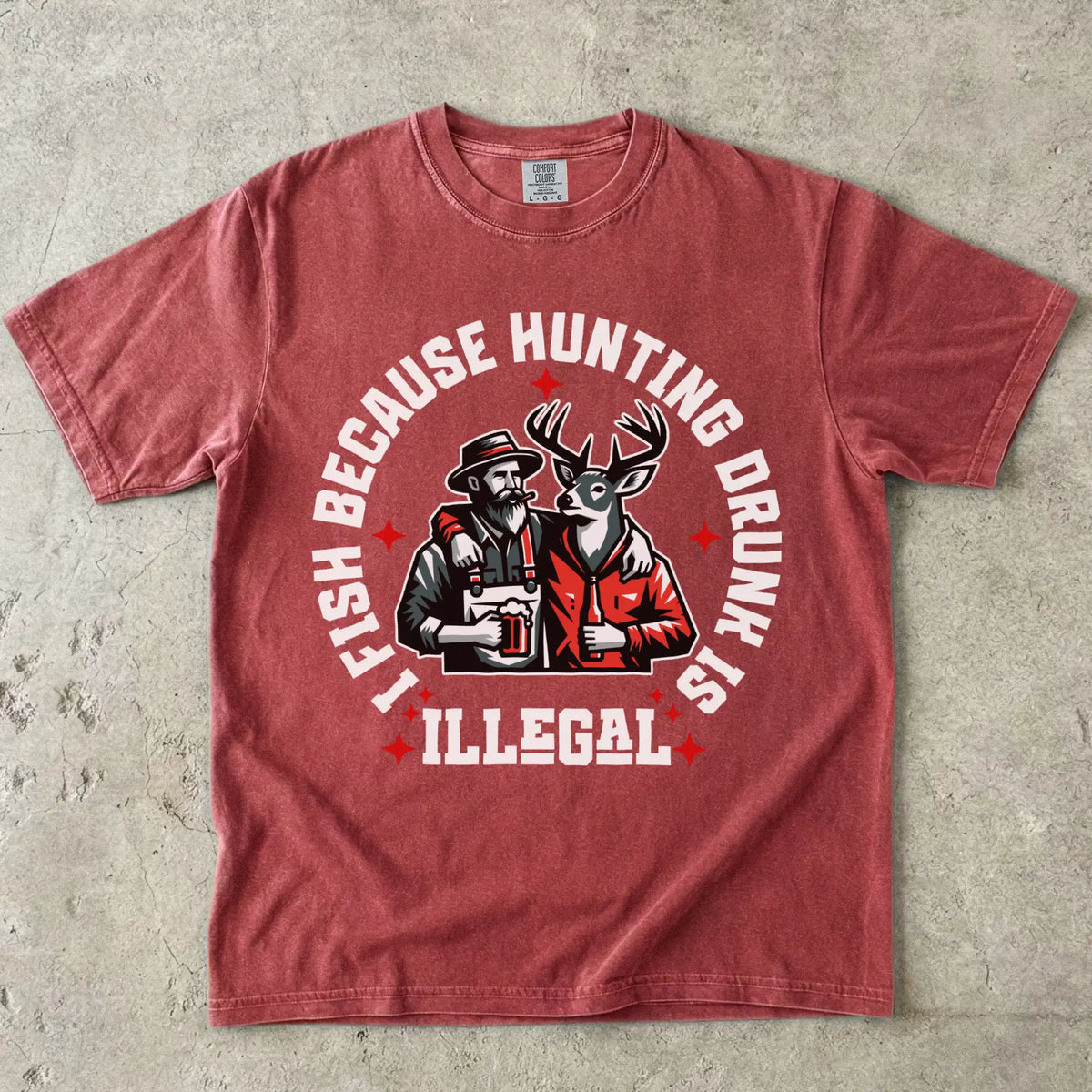 Chili, I Fish Because Hunting Drunk Is Illegal T-Shirt – fish-room