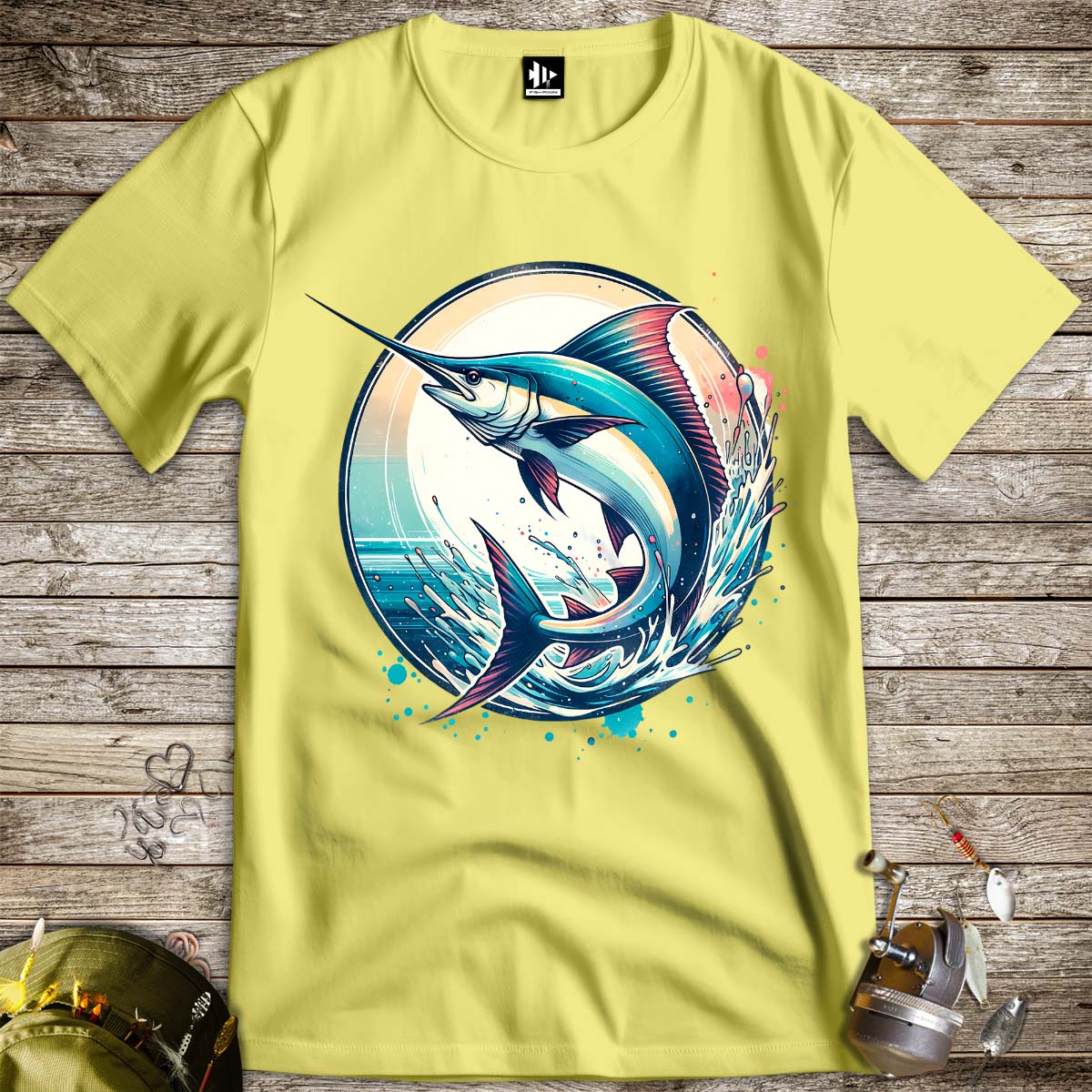 Swordfish Ocean Sunset Tee-funny fishing t shirt-FISH-ROOM LLC