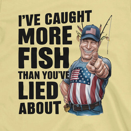 Cornsilk, I've Caught More Fish Than You Lied About USA Tee – fish-room