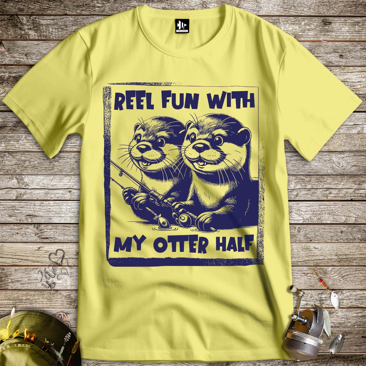 Reel Fun with My Otter Half Tee-funny fishing t shirt-FISH-ROOM LLC