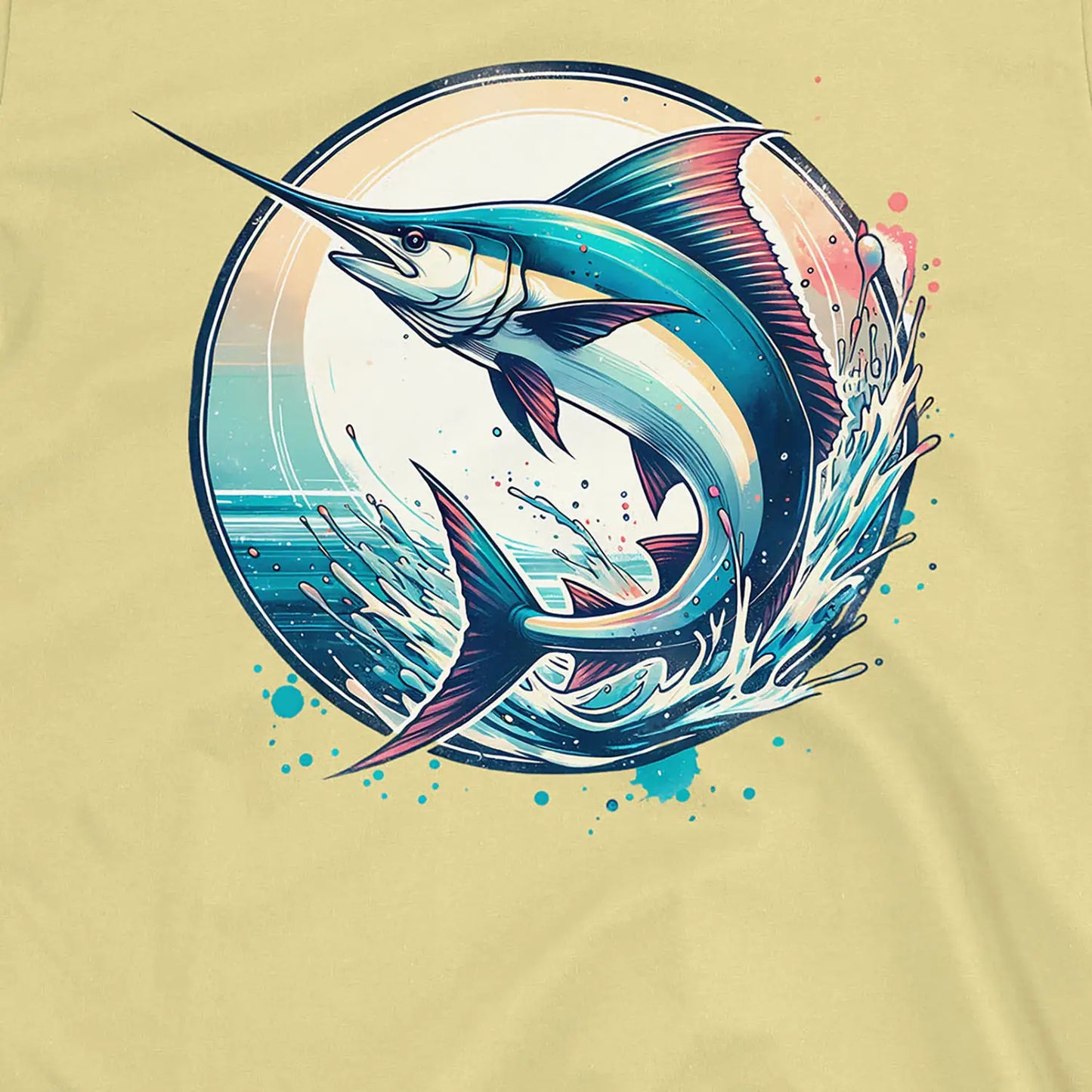 Cornsilk, Swordfish Ocean Sunset Tee – fish-room