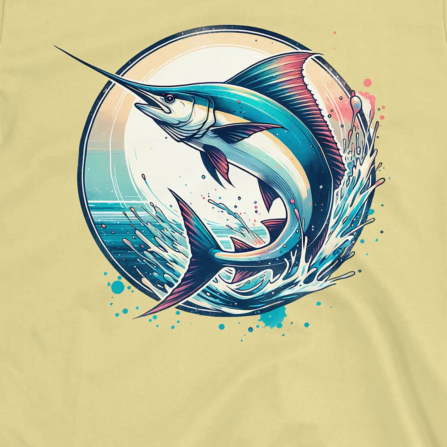 Cornsilk, Swordfish Ocean Sunset Tee – fish-room