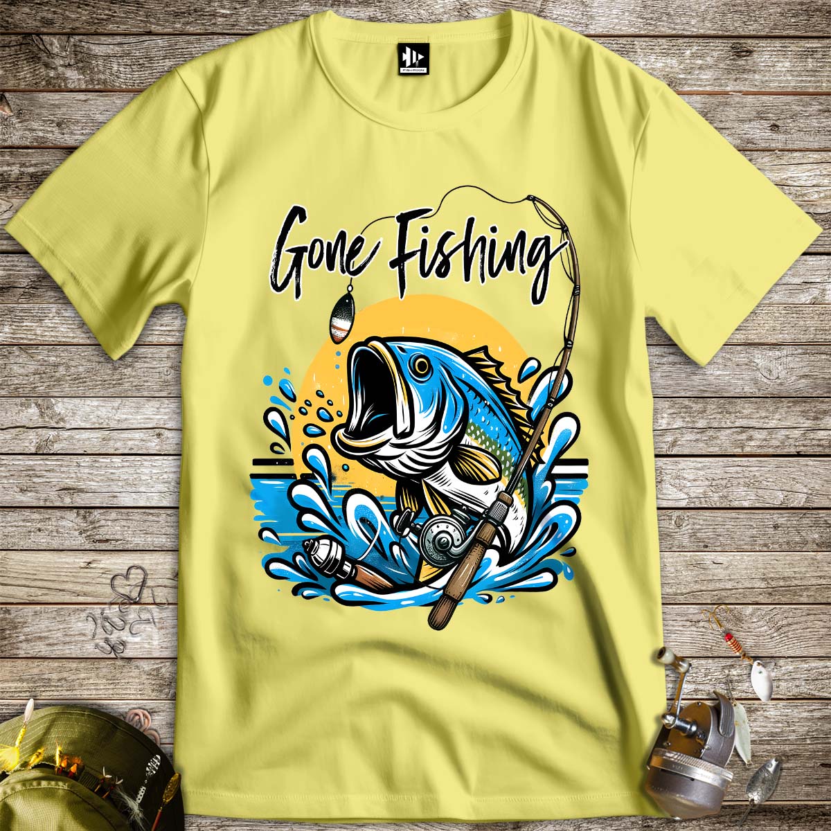 Gone Fishing Tee-funny fishing t shirt-FISH-ROOM LLC