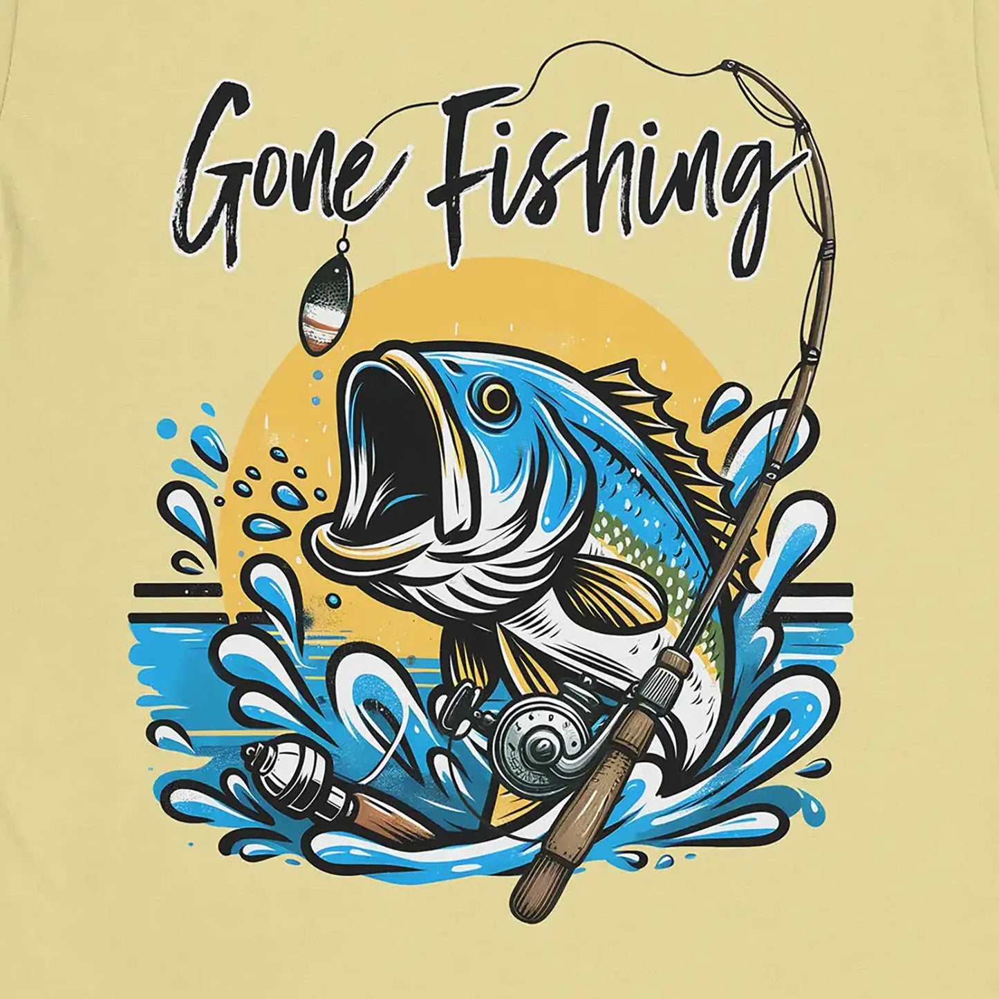 Gone Fishing Tee Cornsilk T-Shirt