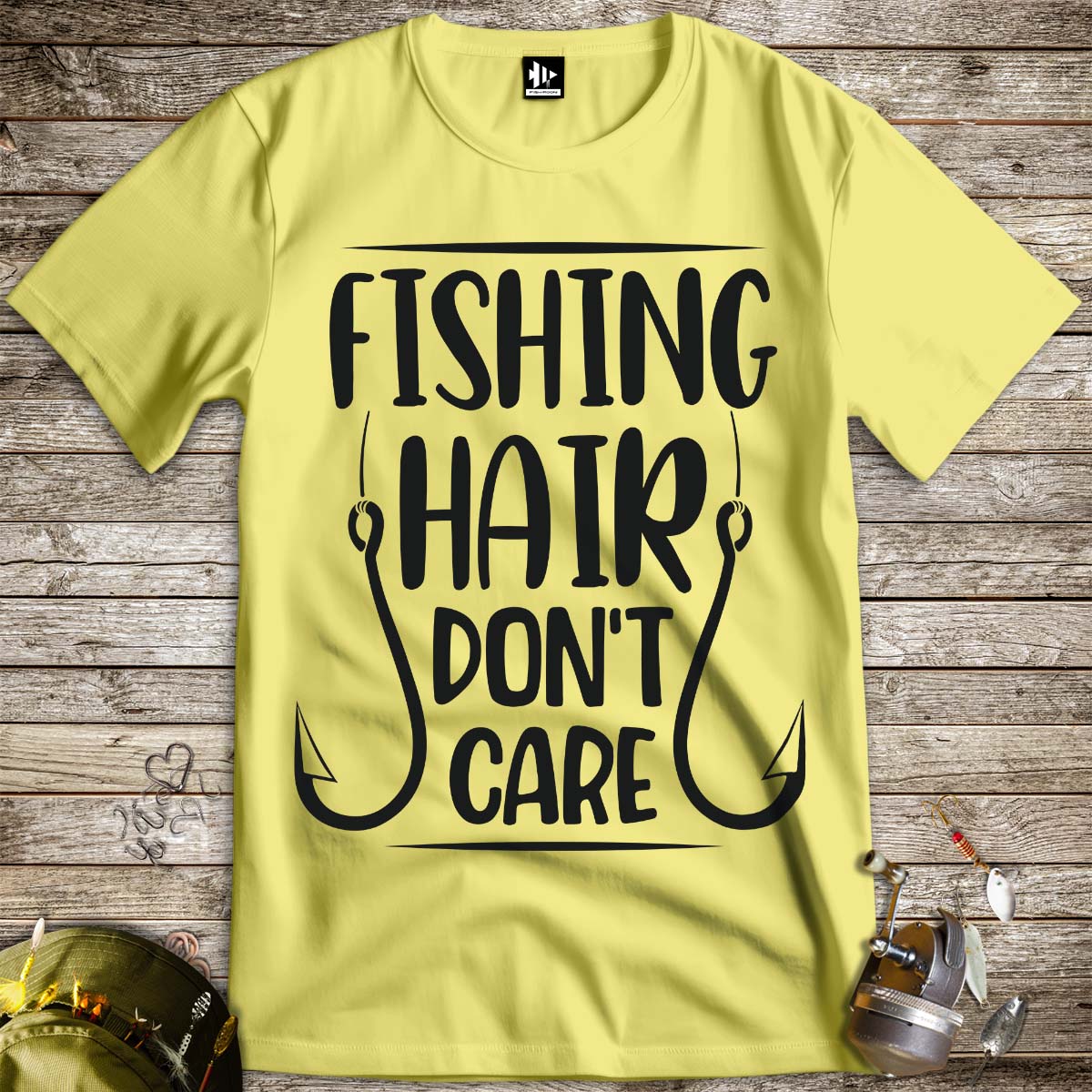 Fishing Hair Don't Care Tee-funny fishing t shirt-FISH-ROOM LLC