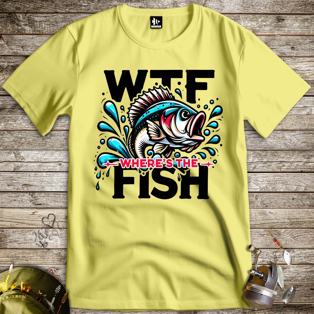 WTF: Where's the Fish? Tee-funny fishing t shirt-FISH-ROOM LLC