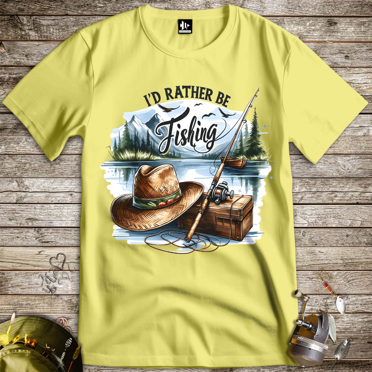 I'd Rather Be Fishing Tee-funny fishing t shirt-FISH-ROOM LLC