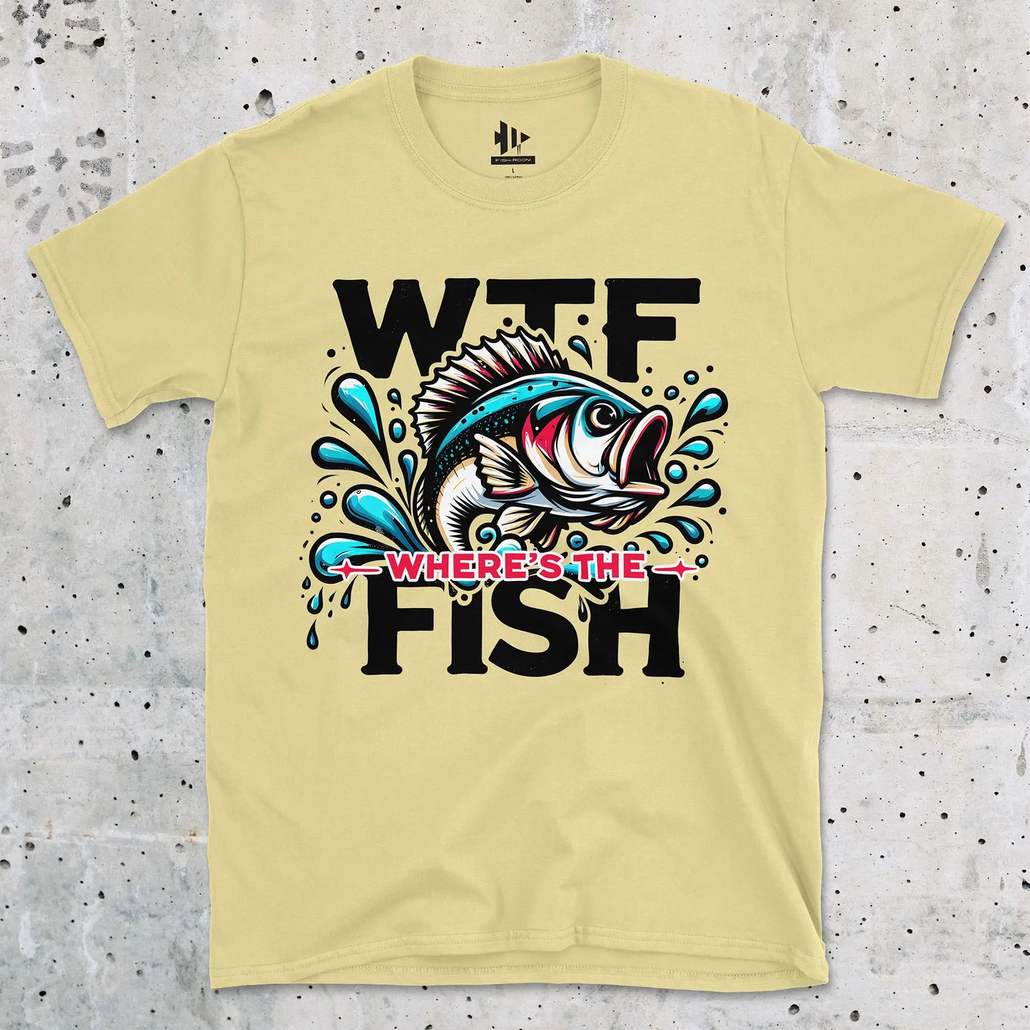 Cornsilk, WTF: Where's the Fish?  Tee – fish-room