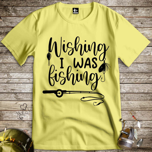 Wishing I was Fishing Tee-funny fishing t shirt-FISH-ROOM LLC