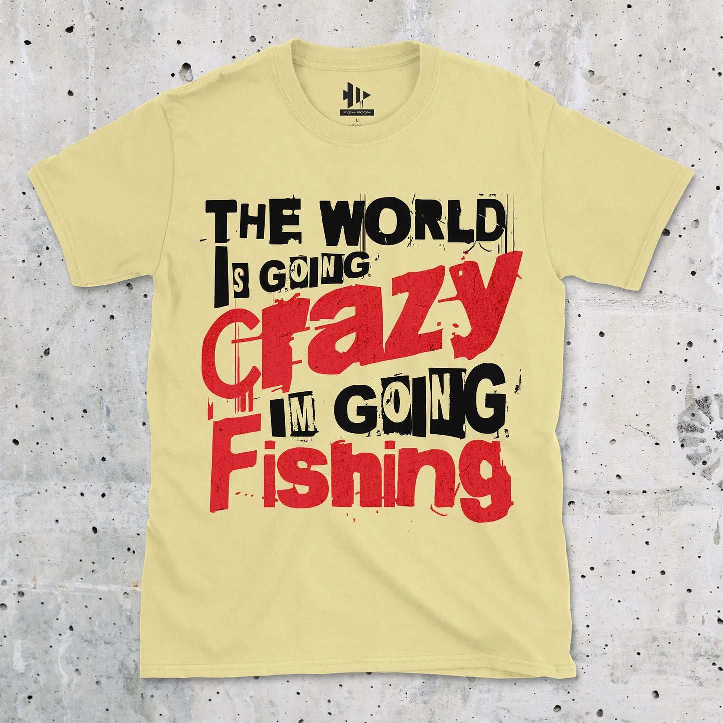 Cornsilk, The World Is Going Crazy, I'm Going Fishing Tee – fish-room