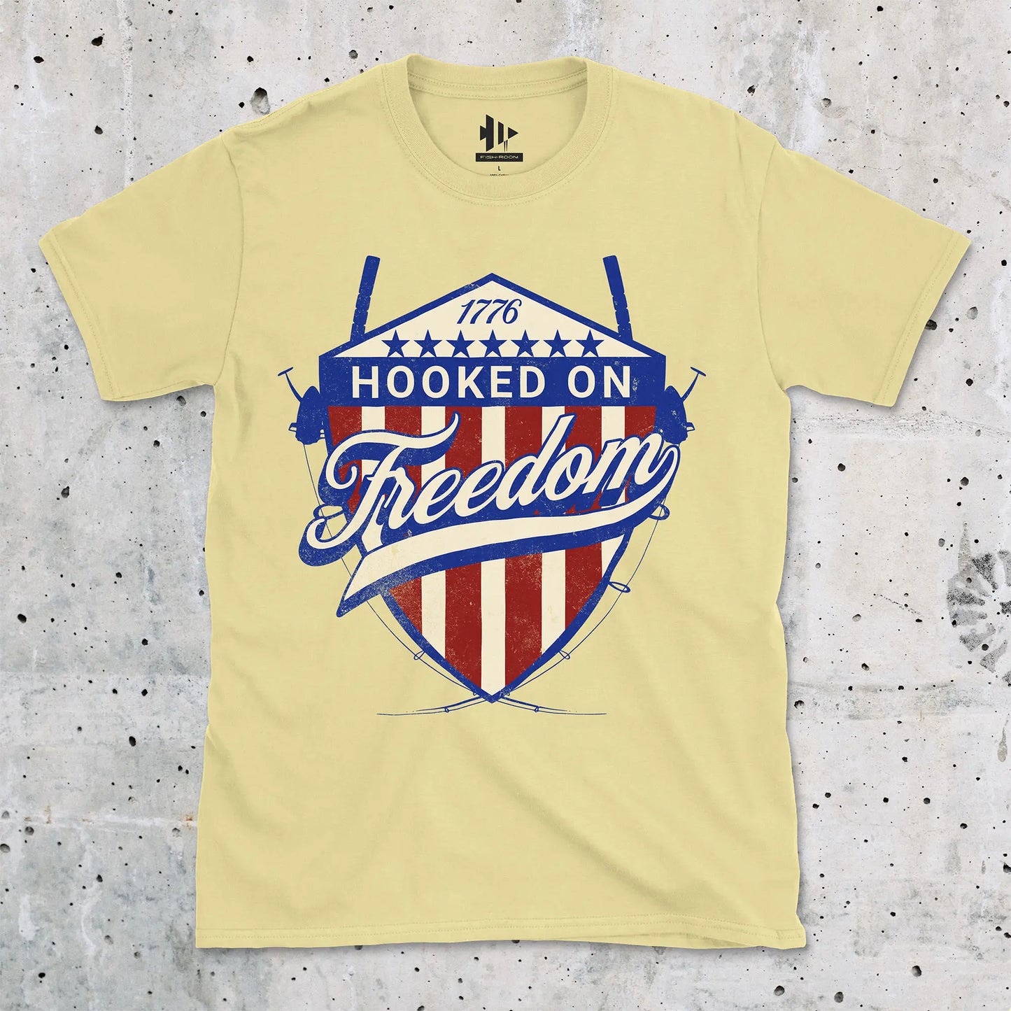 Cornsilk, Hooked On Freedom Tee – fish-room