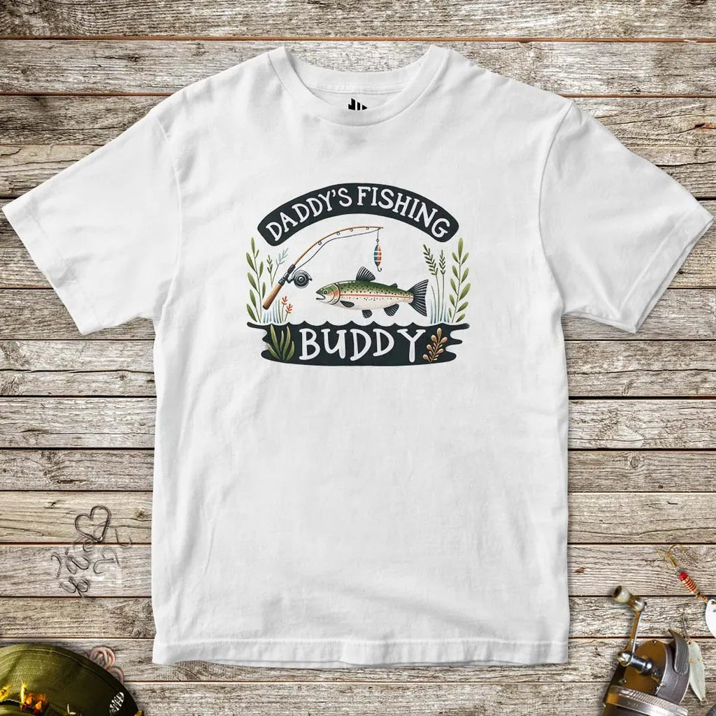 White, Daddy's Fishing Buddy Tee for Kids – fish-room