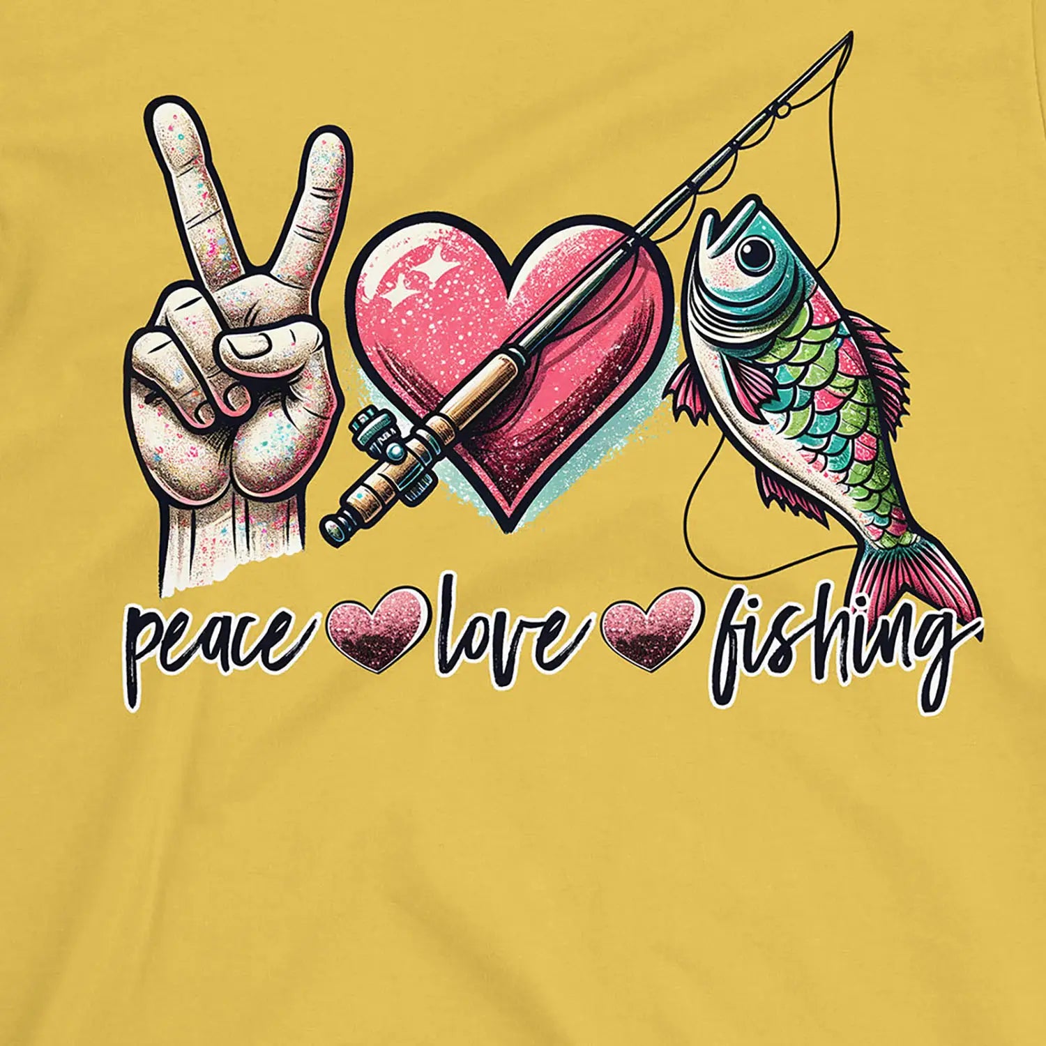 Daisy, Peace Love Fishing Tee – fish-room