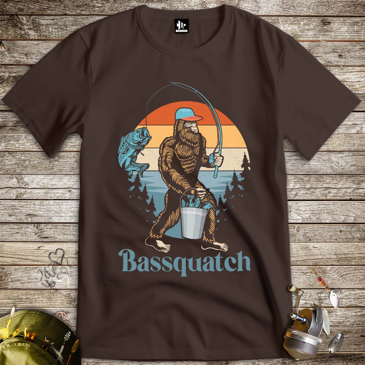 Bassquatch Tee-funny fishing t shirt-FISH-ROOM LLC