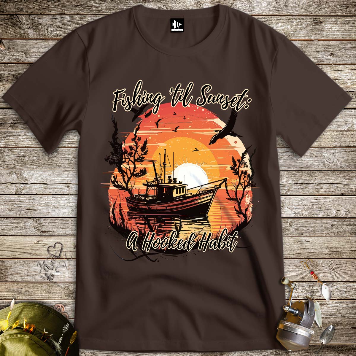 Fishing 'til Sunset Tee-funny fishing t shirt-FISH-ROOM LLC