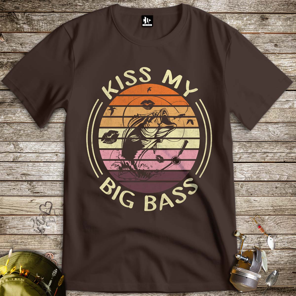 Kiss My Bass Tee-funny fishing t shirt-FISH-ROOM LLC