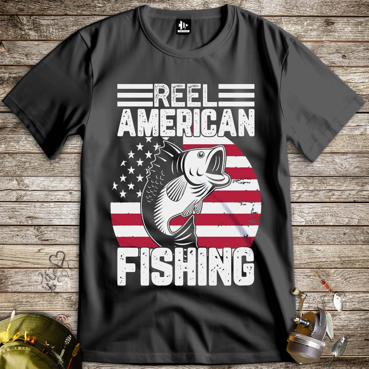 Reel American Fishing Tee-funny fishing t shirt-FISH-ROOM LLC