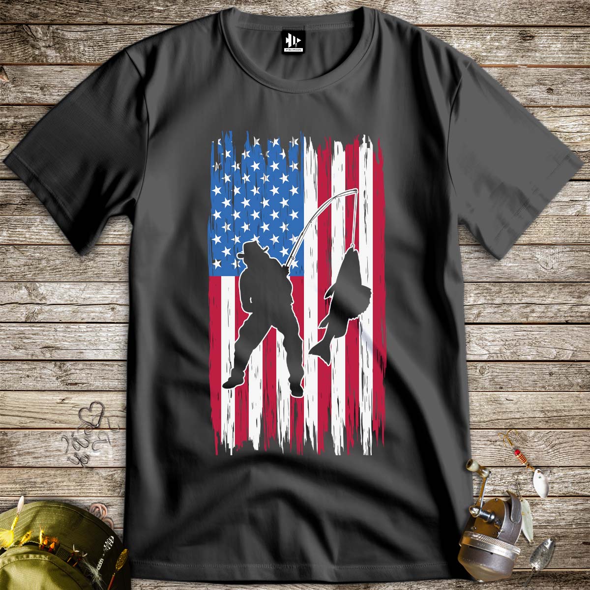 Fishing USA Tee-funny fishing t shirt-FISH-ROOM LLC