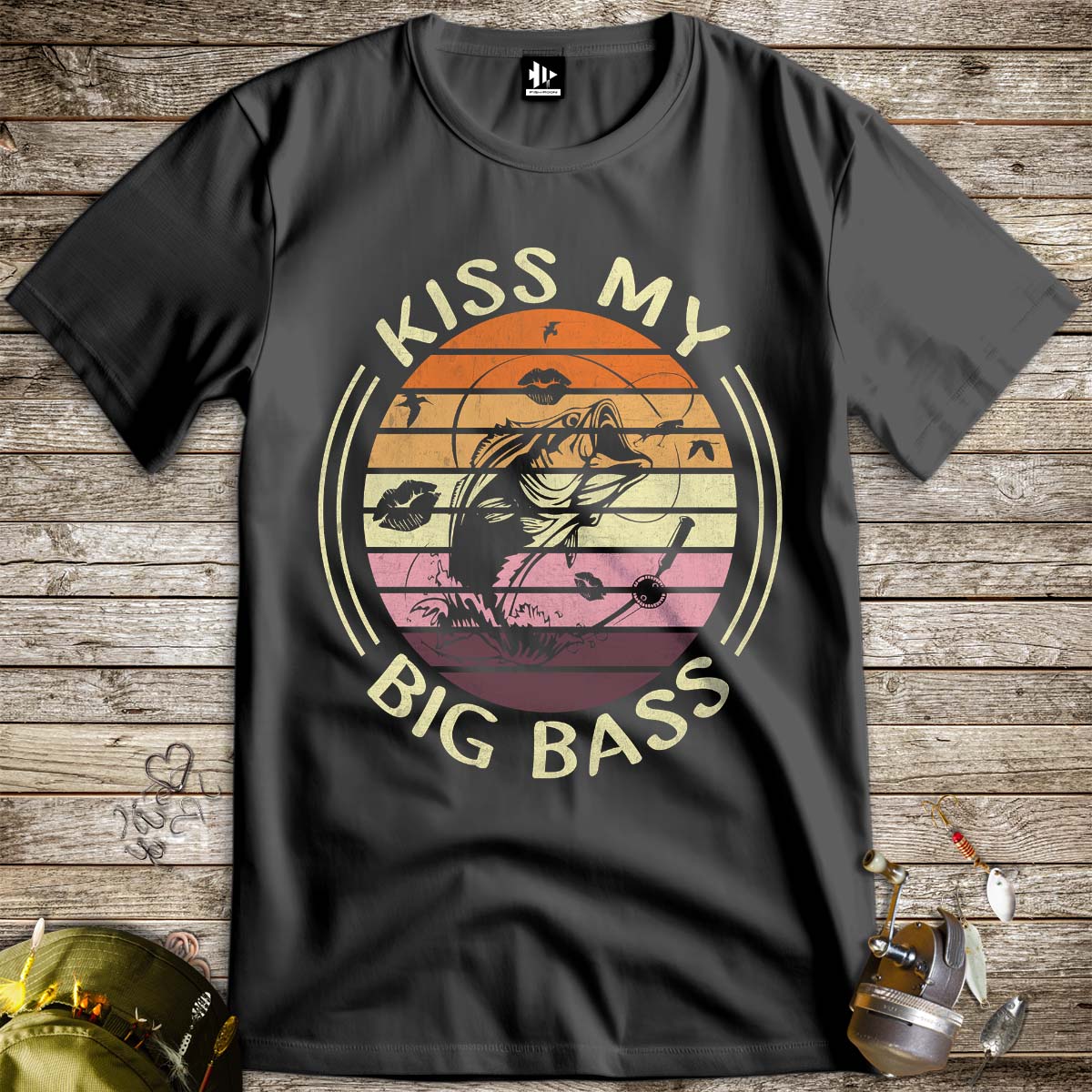 Kiss My Bass Tee-funny fishing t shirt-FISH-ROOM LLC