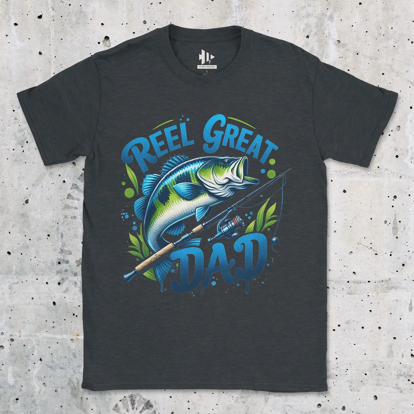 Dark Heather, Reel Great Dad  Tee – fish-room