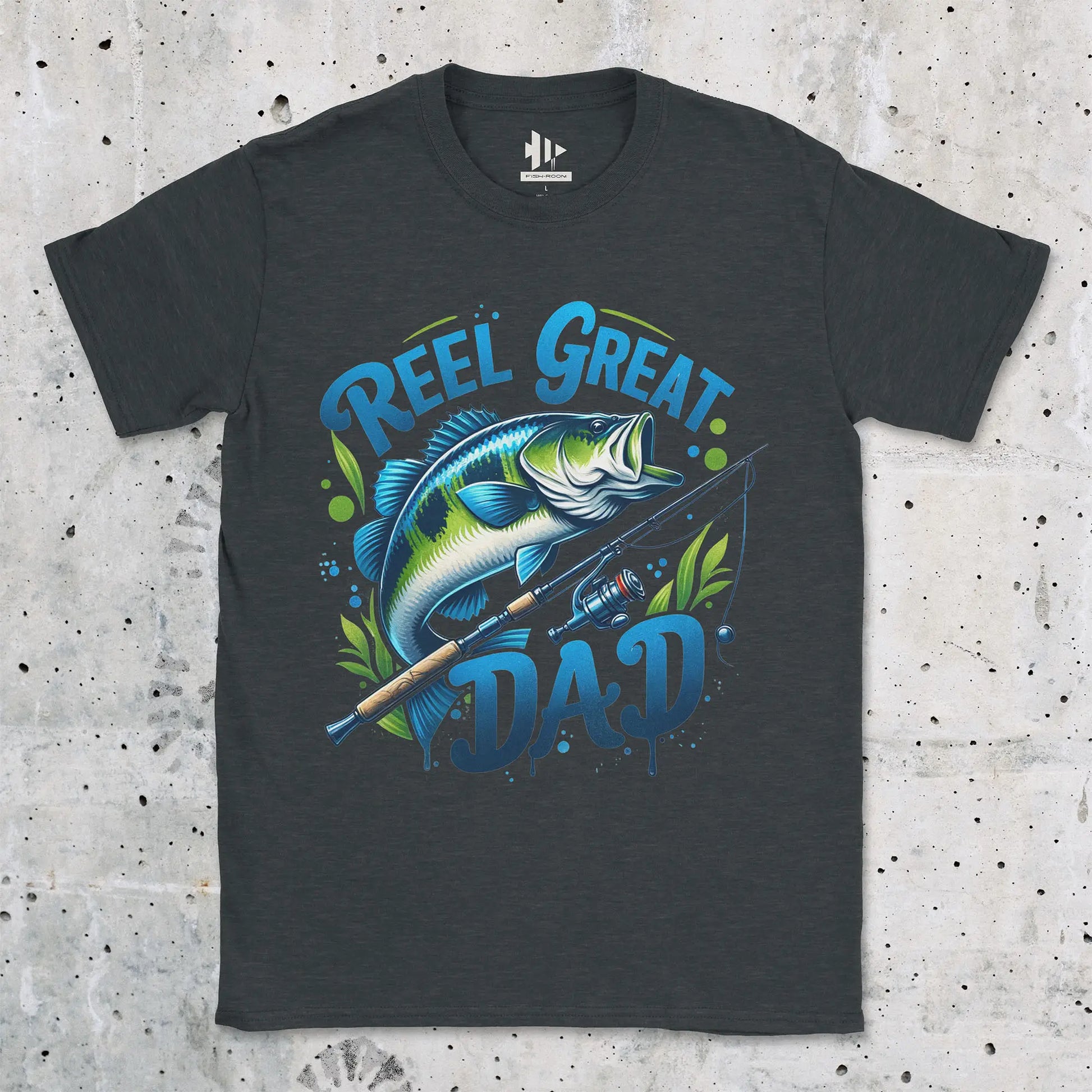 Dark Heather, Reel Great Dad  Tee – fish-room