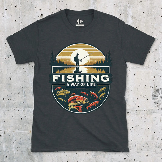 Dark Heather, Fishing, Way of Life Tee – fish-room