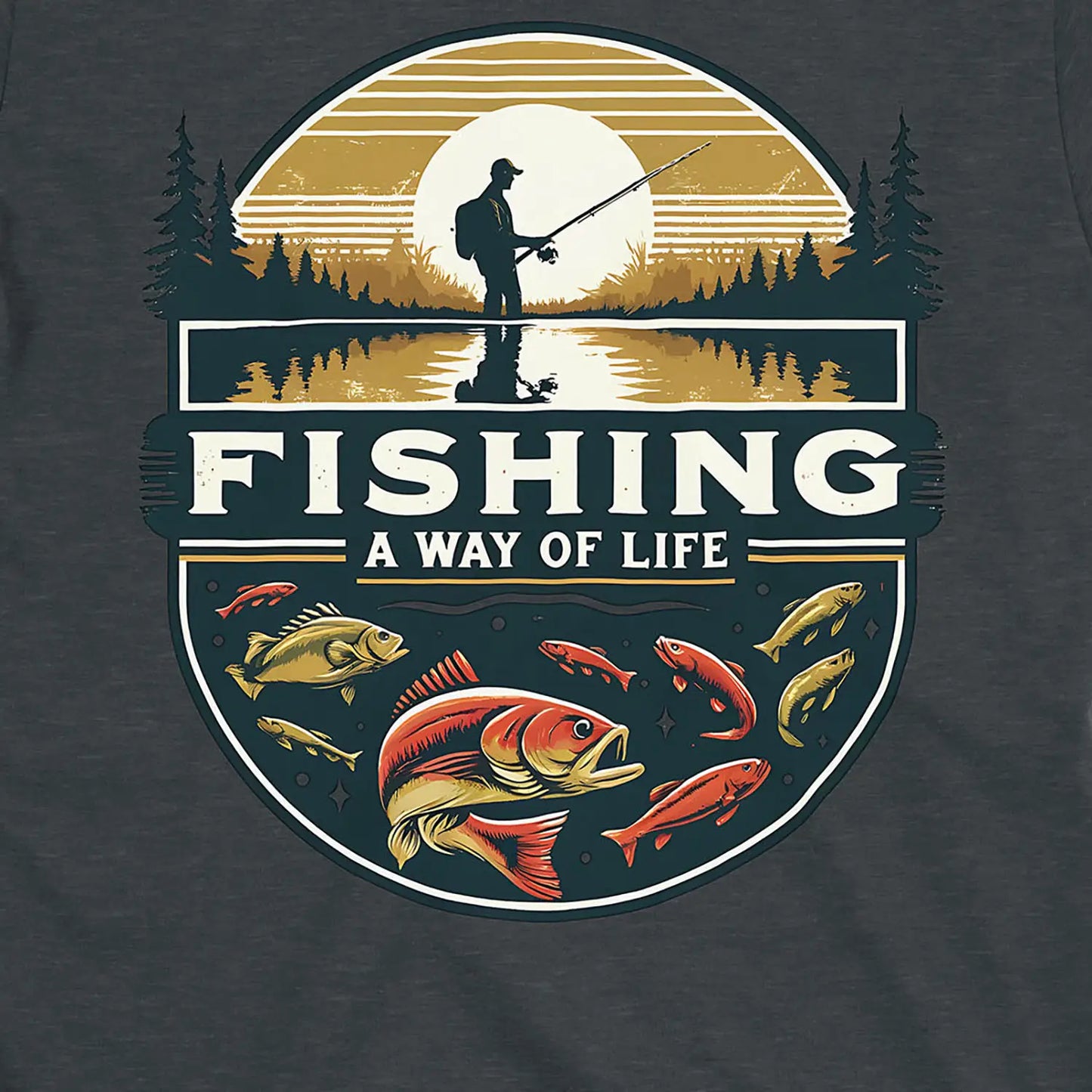 Dark Heather, Fishing, Way of Life Tee – fish-room